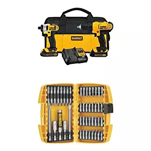 DEWALT DCK240C2 20v Lithium Drill Driver/Impact Combo Kit (1.5Ah) w/ DW2166 45-Piece Screwdriving Set