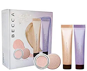 BECCA Jet Set Glow Prep & Prime Kit | Backlight Priming Filter (0.5 fl oz), First Light Priming Filter (0.5 fl oz), Under Eye Brightening Corrector (0.08 oz) Set