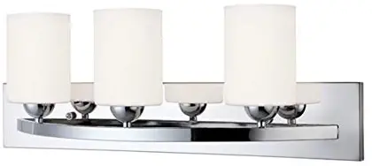 Canarm LTD IVL370A03CH-O Hampton 3 Light Vanity, Chrome with Flat Opal Glass