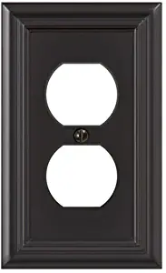 Amerelle Continental Single Duplex Cast Metal Wallplate in Oil Rubbed Bronze