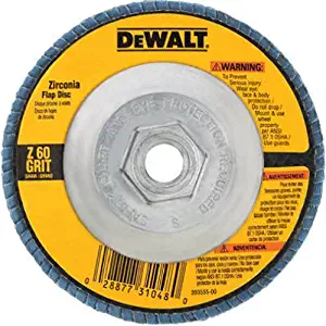 DEWALT DW8313 4-1/2-Inch by 5/8-Inch-11 80 Grit Zirconia Angle Grinder Flap Disc