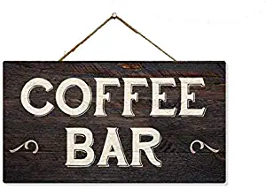 Chico Creek Signs Coffee Bar Sign Decor Wood Signs Decorations Hanging Wooden Farmhouse Wall Art Home Rustic Country Kitchen Station Nook Corner Shop 5x10 Gift SP-05100002026