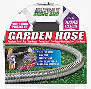 HARVEST TRADING GROUP Metal Garden Hose (25'), The Original 304 Stainless Steel Metal Garden Hose