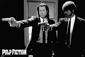 Pulp Fiction Movie (Pointing Guns) Poster Print - 36x24