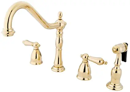 Kingston Brass KB1792ALBS Heritage 8-Inch Centerset Kitchen Faucet, Polished Brass