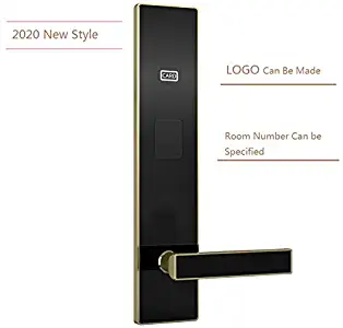 in Ten Years Professional Hotel Door Lock New 2020 [Customizable Hotel Name Logo] Stainless Steel Thin Card Lock Hotel Lock 117# (Color : A)