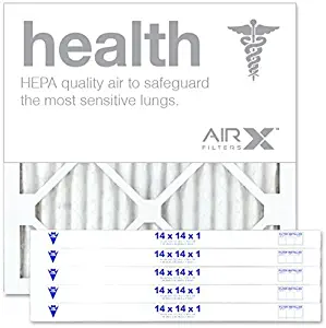 AIRx HEALTH 14x14x1 MERV 13 Pleated Air Filter - Made in the USA - Box of 6