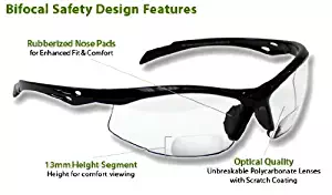 Bifocal Safety Glasses SB-9000 PS Clear, +3.00