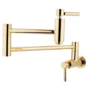 Kingston Brass KS8102DL Concord Pot Filler, Polished Brass, 13" Length