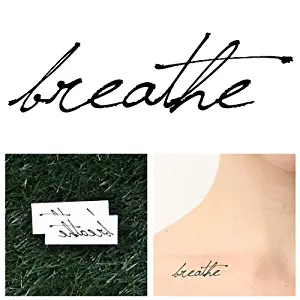 Tattify Breathe Temporary Tattoo - Just (Set of 2) - Other Styles Available - Premium Quality and Fashionable Temporary Tattoos