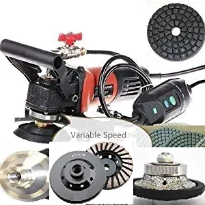 Wet Polisher Grinder Sander 3/16" Diamond Radius Bullnose Router Bit 5" Polishing Pad grinding cup aluminum backer 27+1 stone treatment travertine concrete granite marble quartz grinding sanding