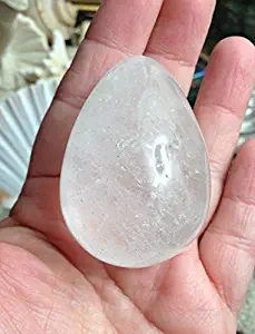 Jet Natural Crystal Quartz Gemstone Egg 45-50 mm A+ Hand Carved Altar Healing Devotional Focus Spiritual Chakra Cleansing Metaphysical Jet International Crystal Therapy Image is JUST A Reference