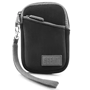 USA Gear Compact Digital Camera Case Sleeve for Nikon COOLPIX S33 , AW130 , A10 , S7000 , S3700 , A300 & More Point and Shoot Cameras - Padded Neoprene , Extra Accessory Storage , & Belt Loop