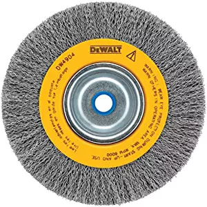DEWALT DW4905 6-Inch Crimped Bench Wire Wheel, 5/8-Inch-1/2-Inch Arbor, Wide Face .014-Inch