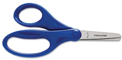 Children's Safety Scissors, Blunt, 5 in. Length, 1-3/4 in. Cut