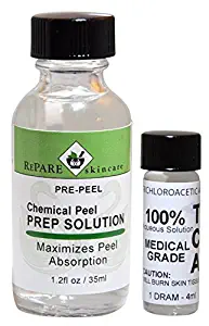 100% TCA (dram) Chemical Skin Peel & Prep Solution (1oz) - Tattoo Remover, Warts, Moles & Skin Tags (100dr_PREP)