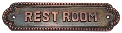 Adonai Hardware Rest Room Brass Door Sign (Antique Copper)