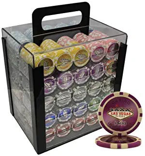 MRC 1000pcs Las Vegas Casino Laser Poker Chips Set with Acrylic Case Custom Build