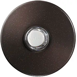 NuTone PB41LBR Wired Lighted Round Stucco Door Chime Push Button, Oil-Rubbed Bronze