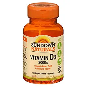 Sundown Naturals Vitamin D3 2000 IU Softgels - 150 ct
