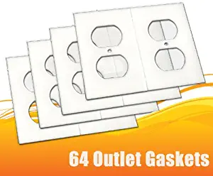 64 Pack Electrical Outlet Gasket Covers, Draft Stopper Foam Insulator Gaskets