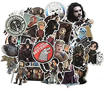 50 pcs Game of Rights Vinyl Waterproof Stickers, for Laptop, Luggage, Car, Skateboard, Motorcycle, Bicycle Decal Graffiti Patches