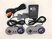 Super Nintendo SNES Controllers, AV Cable and Power Adapter Bundle for the Original Super Nintendo SNES Console System TBGS