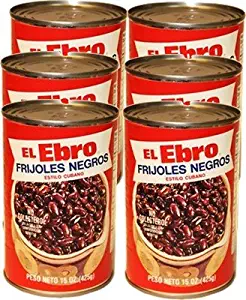 El Ebro Cuban Style Black Beans. 6 cans, 15 oz each