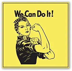 AK Wall Art We Can Do It Rosie Riveter Yellow Vinyl Sticker - Car Window Bumper Laptop - Select Size