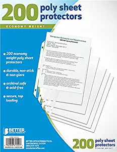 Better Office Products Sheet Protectors, 200 Piece