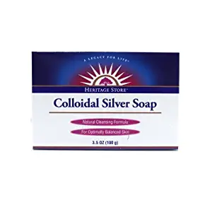 Heritage Store Bath Soap, Colloidal Silver, 3.5 Ounce