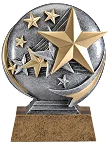 Decade Awards Stars Motion Extreme 3D Resin Trophy - Star Student Award - 5 Inch Tall - Engraved Plate on Request