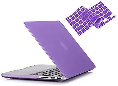 Ruban-MacBook old Pro Retina 13" Case A1502/A1425 ,2 In 1 Smooth Ultra-Slim Light Weight PC Hard Case With Keyboard Cover For MacBook Pro 13" With Retina(Model:A1502/A1425)- Purple