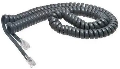 Cisco Handset Gray Curly Cord 12 Ft Uncoiled / 2 ft Coiled (10 Pack) - 19 inches Long / 12 Foot When Stretched