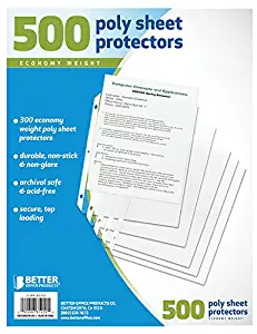 Better Office Products Sheet Protectors, 500 Count